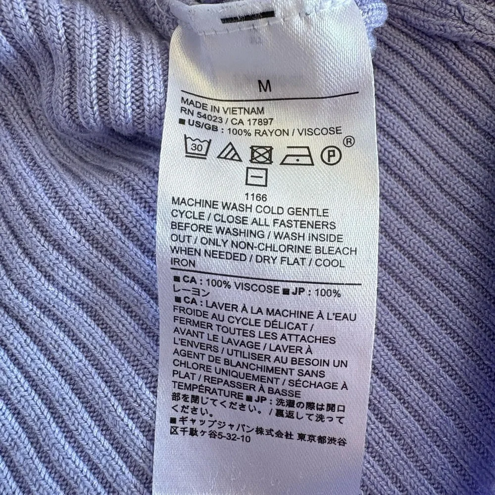 Banana Republic Lilac Ribbed Front-Button Cardigan | Size Medium - Picture 9 of 9